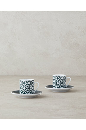 Fany Porselen 4 Parça 2 Kişilik Kahve Fincan Takımı Yeşil