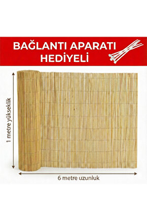 Kamış Hasır Bambu Çit 1m X 6m