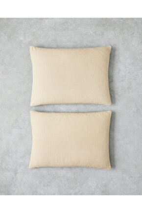 Petit Check Pamuklu 2li Yastık Kılıfı 50x70 cm Sarı-Yeşil