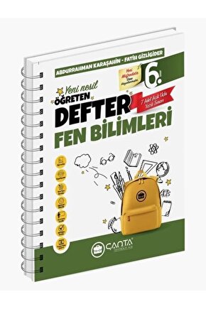 Çanta Yayınları 6.Sınıf Fen Bilimleri Okula Yardımcı Öğreten Defter