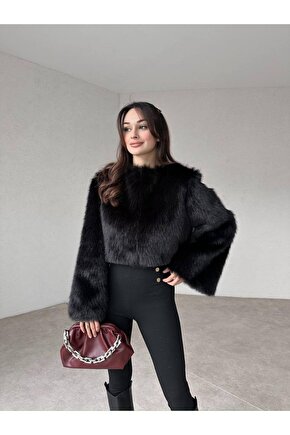 Kadın Kısa Astarlı Yumos Kürk Kazak