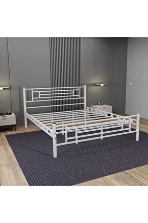 Manolya Çift Kişilik Metal Karyola A Kalite, Ses Çıkarmaz ,Ölçülü Model Karyola
