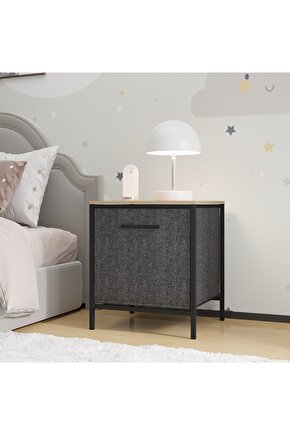 Çocuk Dolap 1 Çekmeceli Komodin Sehpa Füme 1596