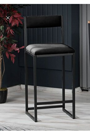 Bar Sandalyesi Bar Taburesi Siyah Metal Mutfak Sandalyesi Otel Cafe Sandalyesi Siyah