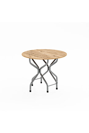 Mutfak Masa Bahçe Yemek Masası Çam Yuvarlak 1388