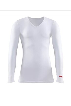 Black Spade 1257 2.seviye Uzun Kol V Yaka Unısex Termal Içlik Beyaz