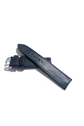 &Her Saate Uyumlu Hakiki Deri Saat Kordonu LAZİVERT 22 mm ( 394 )
