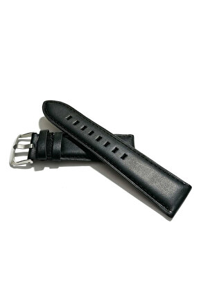 &Her Saate Uyumlu Hakiki Siyah Düz  Deri Saat Kordonu 24   mm  (57 )