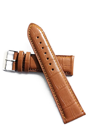 &Her Saate Uyumlu Hakiki  Deri Saat Kordonu  18   mm  (47)  taba