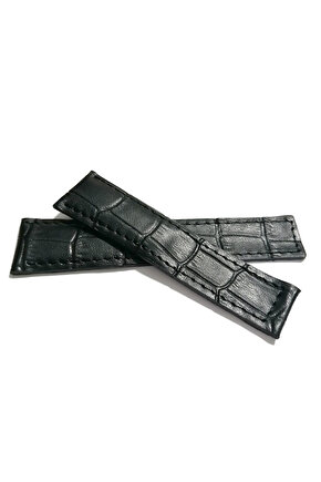 Tag-heuer Uyumlu  24-20 Siyah Dikişli SİYAH   Hakiki dana derisi  ( 21)