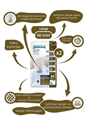 Emici Külot L 30lu 2 Paket 60 Adet