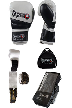 Attack 6 Boks Eldiveni Muay Thai Kick Boks Eldiveni Bandaj Dişlik ve Taşıma Çantalı set