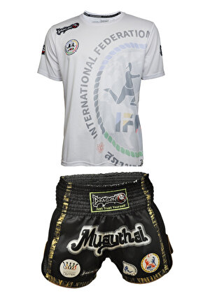 Muay Thai Seti Muay Thai Şort Muay Thai Tişört Mt2019 TX8591 Federasyon onaylı