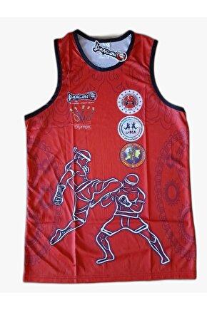 Giftoom Spor- Federasyon Logolu Dijital Baskılı Muay Thai Atlet