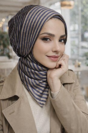 Füme Çizgili Kadife Bere Ve Etol Takım