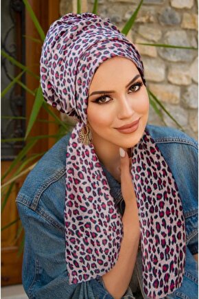 Bordo Lepar Desenli Atkılı Bone