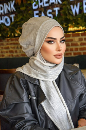 Gri Melanj Tesettür Bere