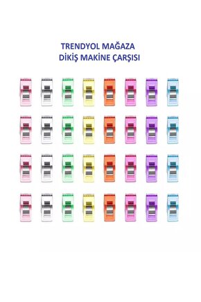 Dikiş Makine Çarşısı Singer Beko Zetina Bındallı Janome Brother Renkli Kumaş Mandalları (10 Adet)