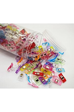 Dikiş Nakış Kumaş Kağıt Maşası Plastik Klips Tutucu Mandal 120 Ad küçük boy