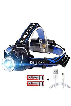 Yüksek Kalite Şarjlı Led Kafa Feneri, 3 Fonksiyonlu Bekçi, Çoban, Kampçı, Balıkcı Çiftci Kafa Feneri