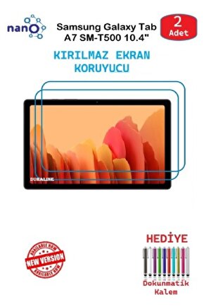 Samsung Galaxy Tab A7 Sm-t500 Uyumlu  Nano Ekran Koruyucu 9h Esnek 2 Adet