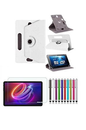 Casper VIA S40 10.4 Uyumlu Standlı Tablet Kılıfı + Kırılmaz Ekran Koruyucu+ Dokunmatik Kalem