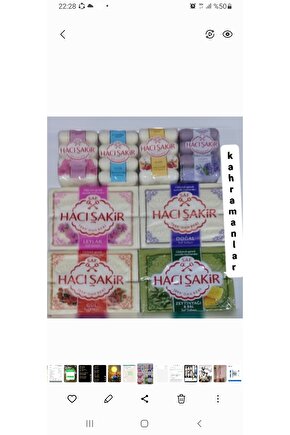 Hacı şakir katı sabun çeşitleri resimdeki gibi 8 adet