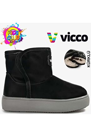 Pak Phylon Kauçuk Taban Kar Botu Ortopedik Çocuk Bot SİYAH