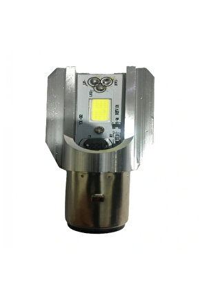 Motosiklet BA20D Dc 12-60 V 12 W 6500K Cob LED Uzun  Kısa Işık Far Ampul Beyaz (Bosch Tipi)
