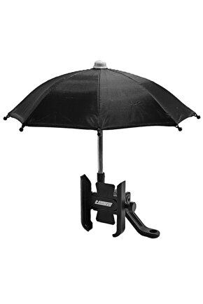 Siyah Ayna Bağlantılı Şemsiyeli Ayarlı Telefon Tutucu Aliminyum A+++ Kalite
