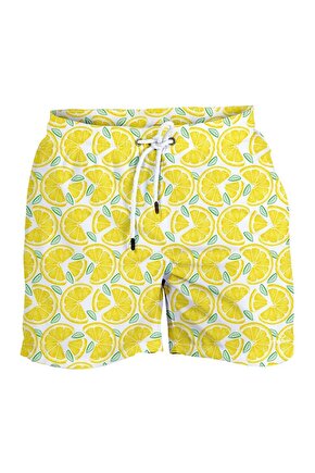 Nbsc48c - Kids Lemon Sarı Çocuk Deniz Şortu