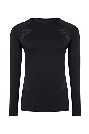 Erkek Seamless Termal Sweatshirt Siyah
