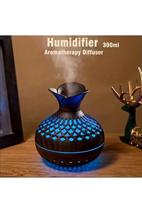 ODA HAVA NEMLENDİRİCİ 300ML RGB LED IŞIKLI HUMUDİFİER AROMA DİFİZÖR BUHAR MAKİNESİ