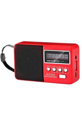 Mini Fm Radyo Şarjlı Bluetooth Speaker Sd Kart Usb Girişli Kablosuz Hoparlör Deprem Radyosu
