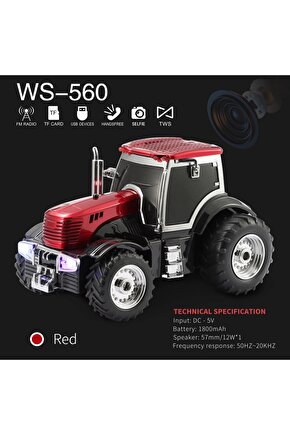 TRAKTÖR ŞEKLİNDE BLUETOOTH HOPARLÖR ŞARJLI KABLOSUZ SPEAKER FM SD KART USB