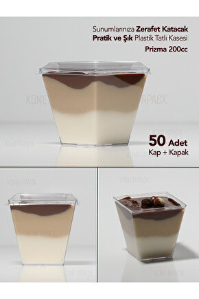 Prizma Tatlı Kasesi , Magnolya kasesi , Mika Sert Plastik Tatlı Kasesi 50 adet , Kapaklı.