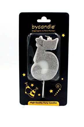 Simli Gri Rakam Mum-5