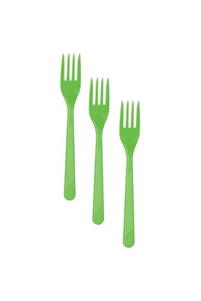 25 Adet Yeşil Renkli Çatal Sert Dayanaklı Plastik Lüks Kullan At Doğum Günü Parti Sunum Çatalı