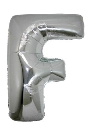 Gümüş Folyo Balon F Harfi 40 inç 100c m