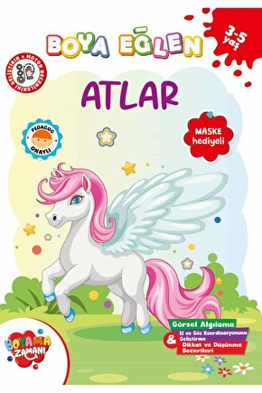ATLAR SETİFAKALI BOYAMA KİTABI-MASKE HEDİYELİ-GENEL MARKALAR