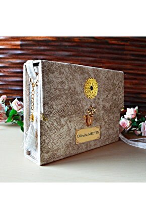 Hediyelik Kuranı Kerim Hediyelik Hatim Seti 30 Cüz Rahle Boy 21-28 Cm Hediyelik Kadife Kaplı