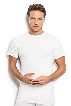 Erkek Beyaz Pamuklu Sıfır Yaka Atlet 104