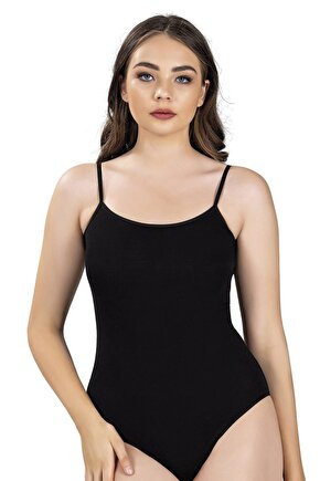 Kadın İp Askılı Kancalı Likralı Body 502 - 6 Adet