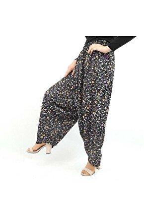 Çiçekli Yöresel Jarse Yukarıdan Ağlı Şalvar Çiçek Desenli Rahat Muazam Günlük Giyime Uygun