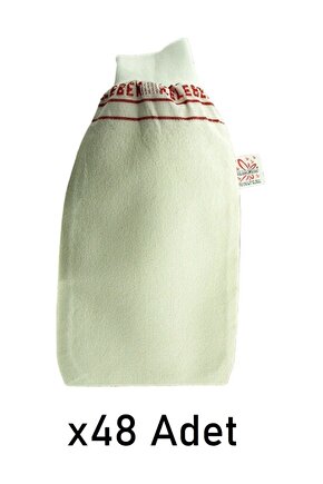 Kalın Beyaz Banyo Hamam Kesesi Lastikli 48 Adet