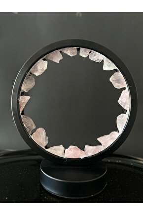 PEMBE KUVARS DOĞALTAŞ GECE LAMBASI PRİZLİ