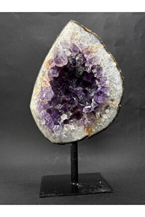 BREZİLYA AMETİST DOĞALTAŞ SİYAH DEMİR STANTLI