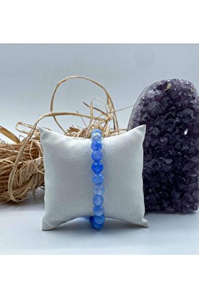 Akik Doğal Taş Bileklik 8 Mm Küre Faset Kesim