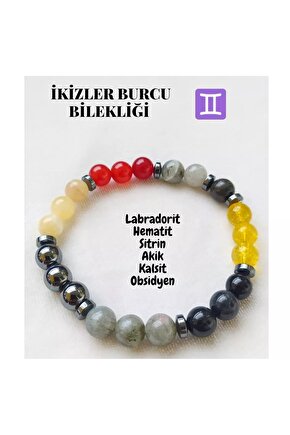 İkizler Burcu Doğaltaş Bileklik