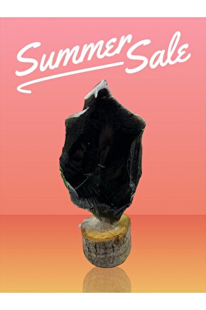 OBSİDYEN STANDLI KAYA(EJDERHA CAMI)(SERTİFİKALI)